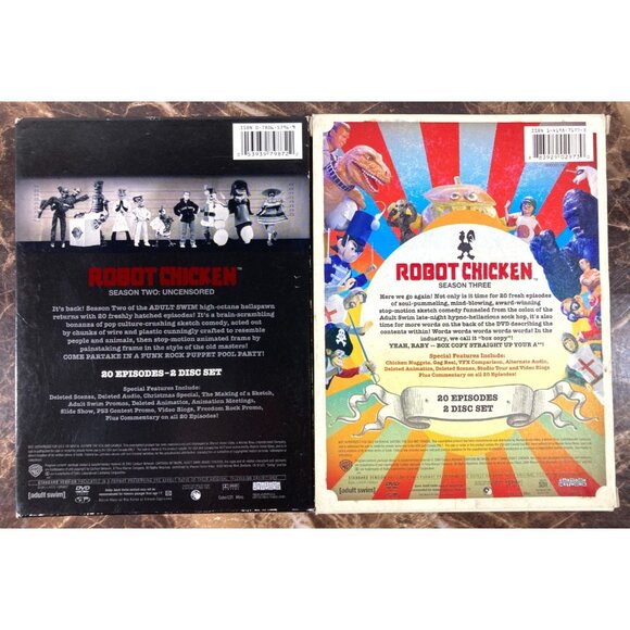 Lot of 2 Robot Chicken DVD 2-Disc Sets Season Two & Three Adult Swim II III 2 3 - Picture 4 of 4